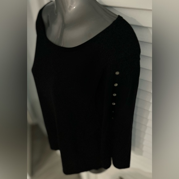 Anne Klein boat neck open split sleeve lightweight sweater Petite 8 vintage - Picture 5 of 15